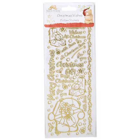 Winter Blossom White Glitter Outline Stickers
